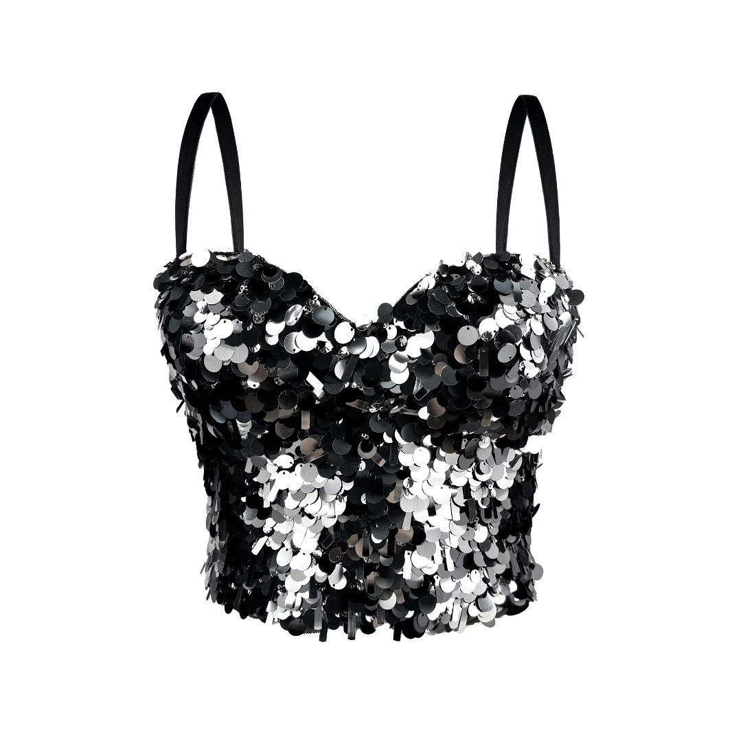 亮片外穿鱼骨胸衣背心吊带抹胸短款上衣性感辣妹欧美风内搭塑型,女装/女士精品,背心吊带,淘宝优惠券,粉丝福利购,淘宝优惠卷
