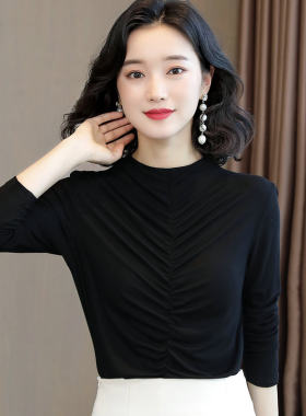 半高领修身显瘦长袖打底T恤女