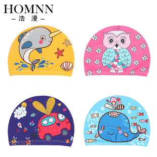 儿童泳帽可爱卡通男童女童通用小孩宝宝儿舒适印花游泳布 HOMNN