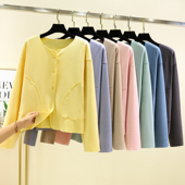 睡衣t恤纯色大码 宽松德绒开衫 女秋冬休闲家居服上衣长袖 保暖外套