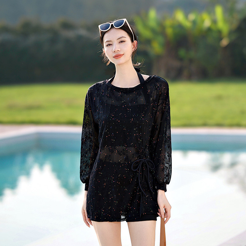 泳衣女款成人分体高级感2025新款海边度假长袖防晒罩衫泡温泉泳装
