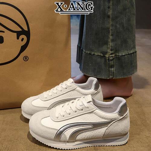 真皮德训鞋女款软底阿甘鞋子女鞋2026春季新款百搭休闲运动鞋单鞋