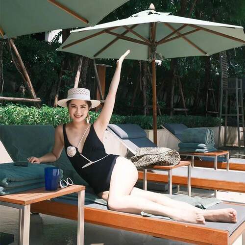 镂空草帽春夏新款手工编织出游度假ins白色平顶礼帽草编帽女