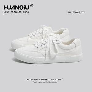 HUANQIU帆布鞋女小白鞋2026年夏季新款百搭ins潮板鞋夏款布鞋
