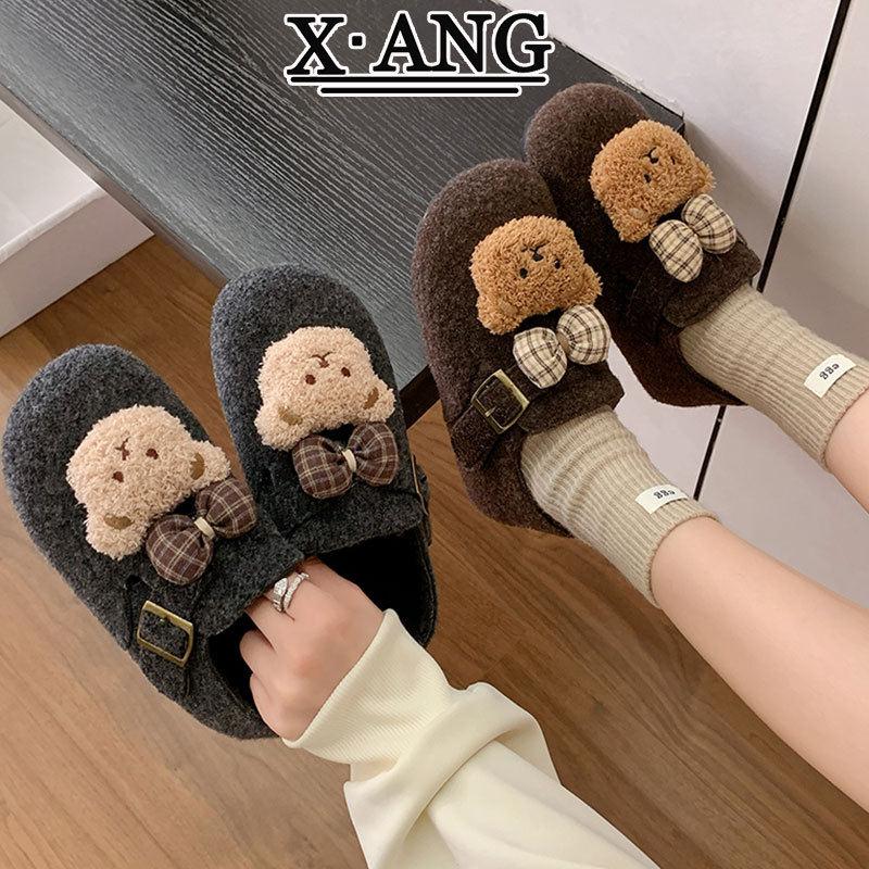 羊呢绒灰色全包毛绒勃肯鞋子女鞋加绒加厚保暖棉鞋可爱羊羔毛毛鞋