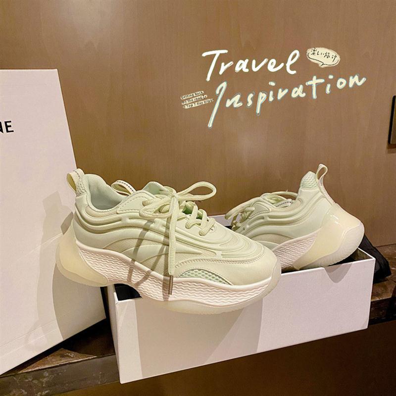奶油蛋糕超软厚底老爹鞋女2025年春季新款韩版休闲运动跑步鞋女