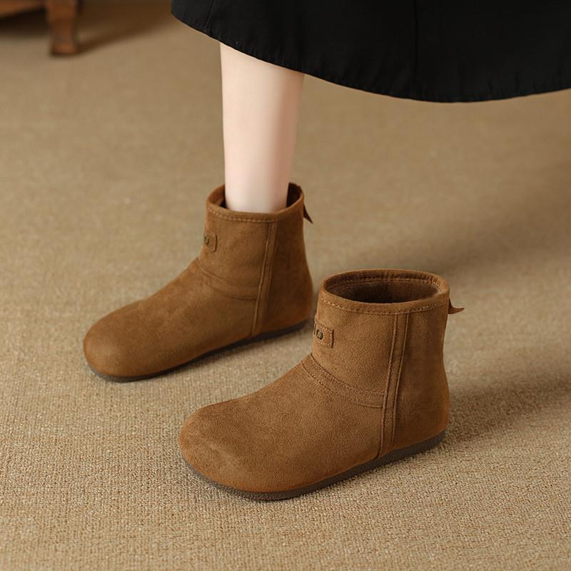 复古短筒雪地靴女2025年秋冬新款时尚百搭轻便保暖防滑休闲棉鞋潮