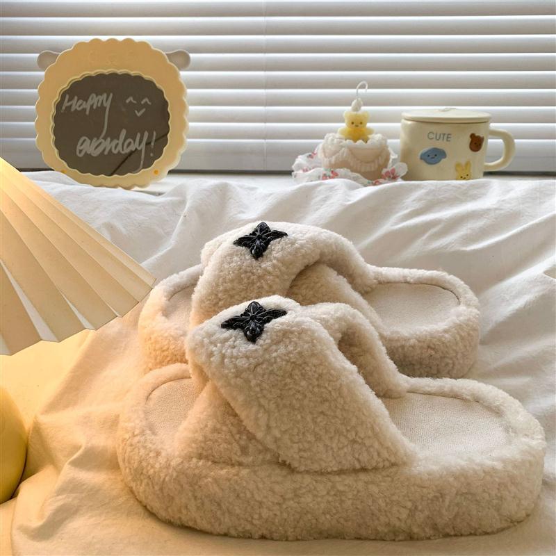 厚底增高高级感毛毛拖鞋女外穿2025秋冬新款复古毛茸茸勃肯棉拖鞋