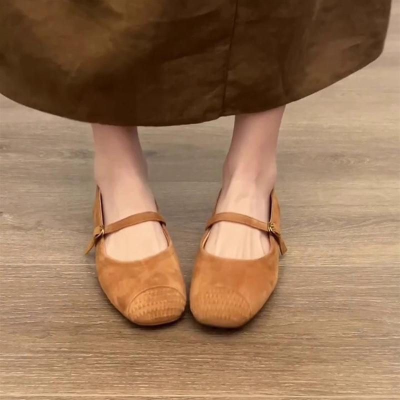 超软皮~法式平底单鞋女配裙子百搭芭蕾晚晚鞋子复古玛丽珍鞋单鞋