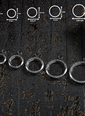 新唐卡可打开双面吊坠钛钢随身唐卡专用嘎乌盒子玻璃镜面圆形吊坠