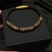 复古饕餮黑金手链半圆设计新中式 手环一件代发 国潮文化百搭男士