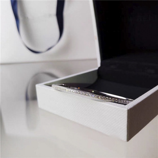 窄版细版手环白金色锆石手镯女款手链时尚简约单排钻细手链