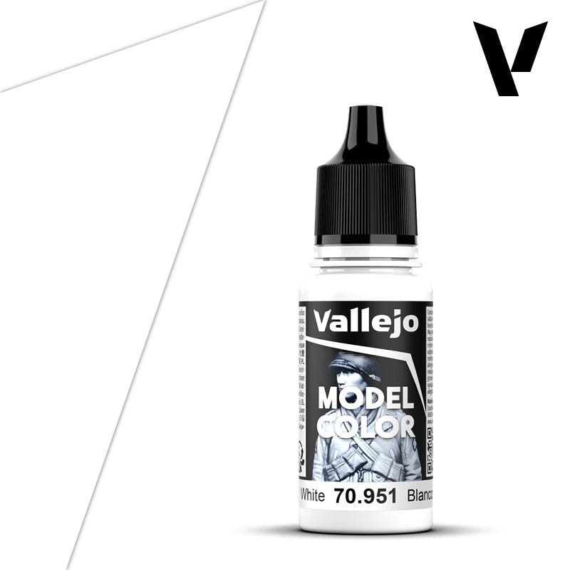 Vallejo西班牙AV70951/001消光白水性环保模型漆手涂基础通用