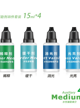 丙烯水性漆稀释剂/缓干/光亮/消光/脱漆剂6ml/15ml水补透明底