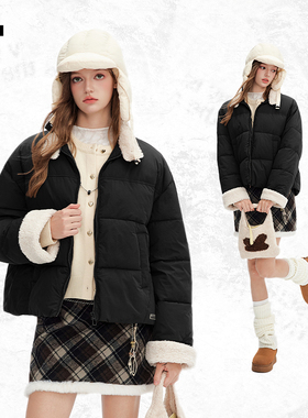 it:CHOCOOLATE黑色立领棉服女2025新款冬韩版小个子短款休闲棉袄