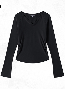 it:CHOCOOLATE黑色打底衫女2025秋季新款修身显瘦柔软亲肤上衣女Q