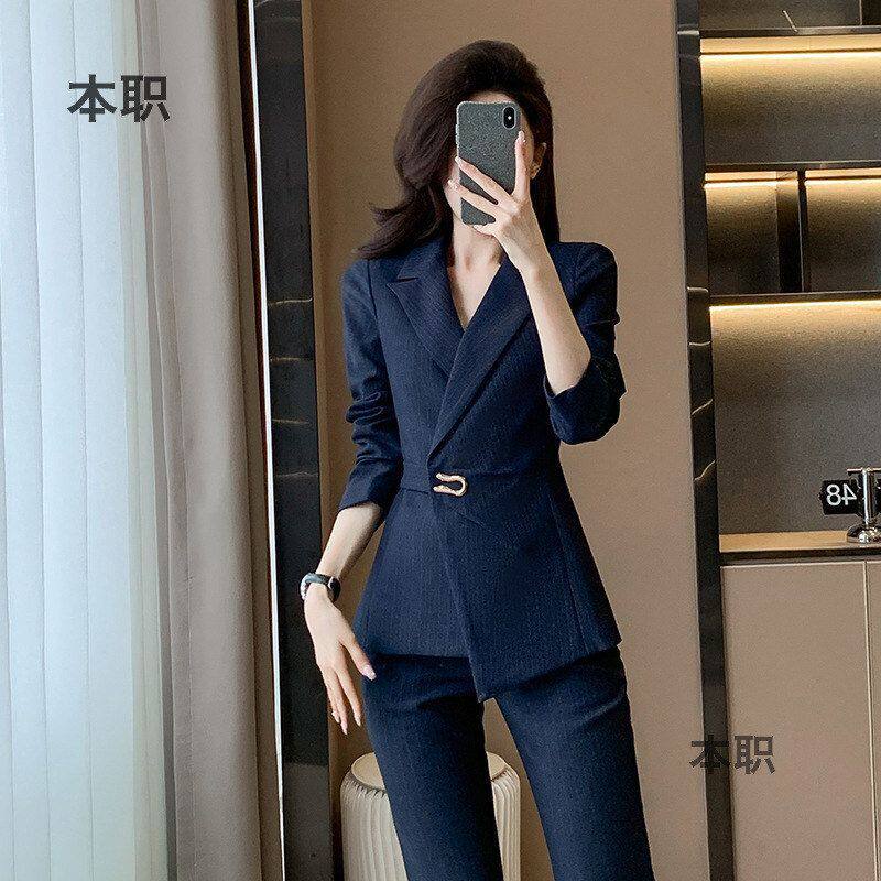 【前台经理】女装时尚气质珠宝店工作服职业秋冬新款长袖西装套装