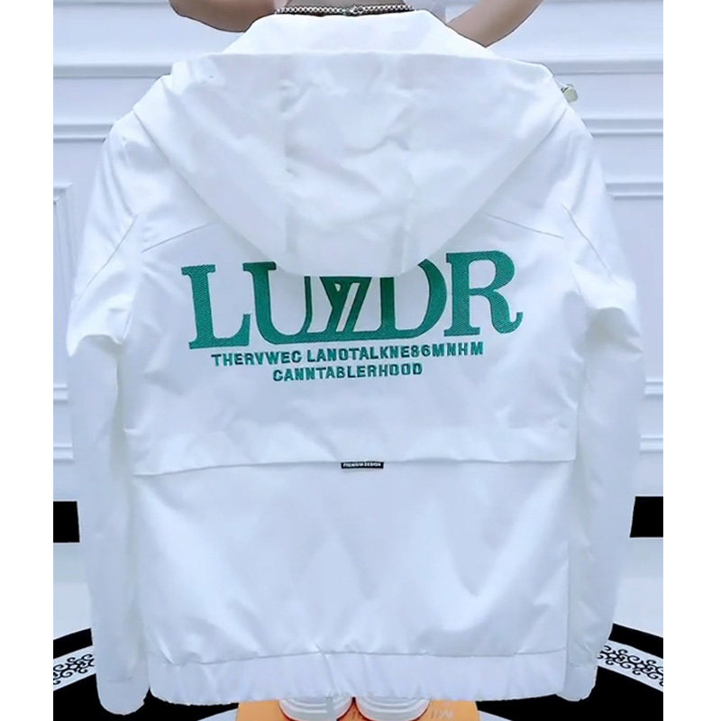 新款男春秋刺绣连帽短款流行夹克修身潮男款时尚帅气精神小伙外套