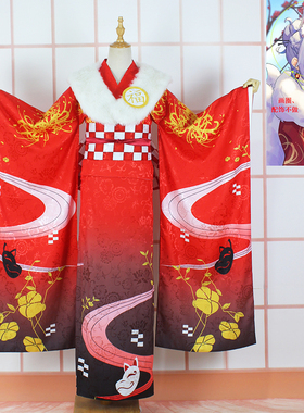 温泉漫漫一nina彩虹正月红和服社kosaka振袖狐狸妮娜cos女装定制