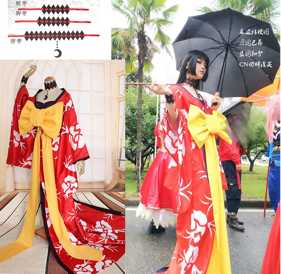 温泉漫漫一四月一日壹原侑子cos和服女装项链烟斗裹胸假发定制