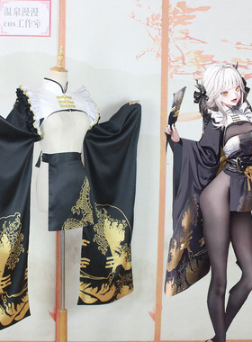 温泉漫漫一Nik胜利布兰尔白兔女神妮姬cos黑色ke和服袖子围裙定制
