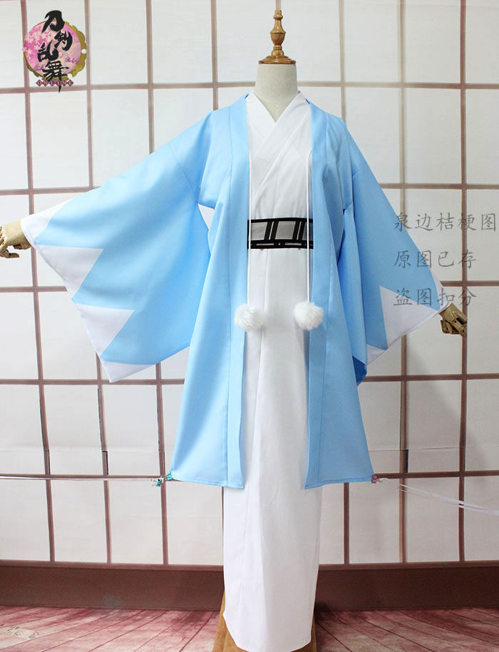 刀剑乱舞大和守安定蓝白色印花co薄樱鬼和服极化冲田总司定做不退