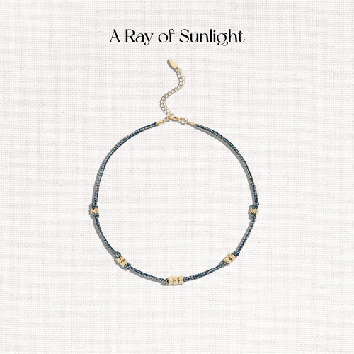 A Ray of Sunlight埃及系列沙漠绿洲编织金属肌理项链百搭叠戴