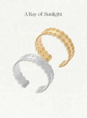 A Ray of Sunlight刺绣花边系列手镯窄精致小巧百搭金银法式时髦