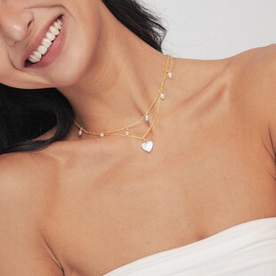 Sunlight Ray 天然珍珠豆豆项链珍珠爱心项链 宋茜同款