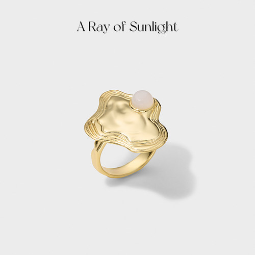 A Ray of Sunlight涟漪系列涟漪天然石戒指不规则肌理纹首饰