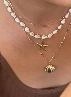 赵昭仪同款海螺海星吊坠项链