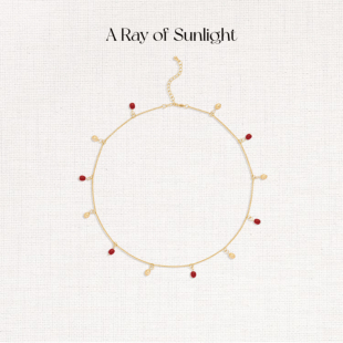 A Ray of Sunlight 「Love」节日系列珐琅豆豆项链红色新年好运