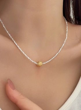 原创925纯银锁骨链碎冰冰高级感配饰碎银子ins精致爆款项链女