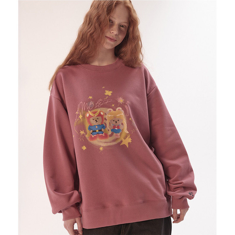 ambler春款宽松小熊印花情侣卫衣