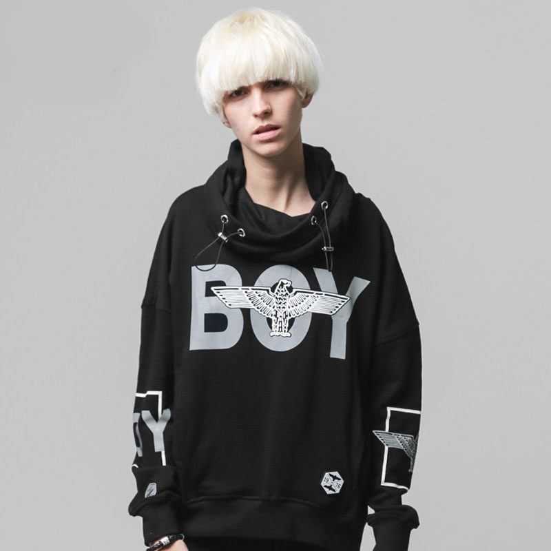 韩版秋季纯棉连帽休闲嘻哈反光卫衣宽松套头情侣