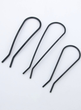 diy手工材料铁质U形波浪简约盘发几型发叉配件女式铁制烤漆黑色夹