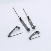 金属电镀有孔别针枪黑色铁质针徽章领花锁头保险胸针DIY饰品配件