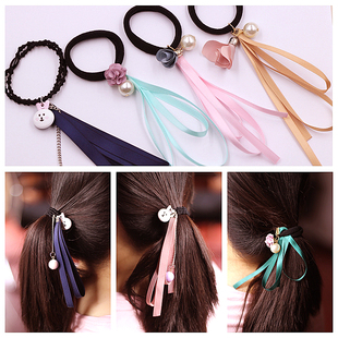 发带飘带布艺发绳皮筋皮套发圈长丝带头绳橡皮圈扎头发丸子头发饰