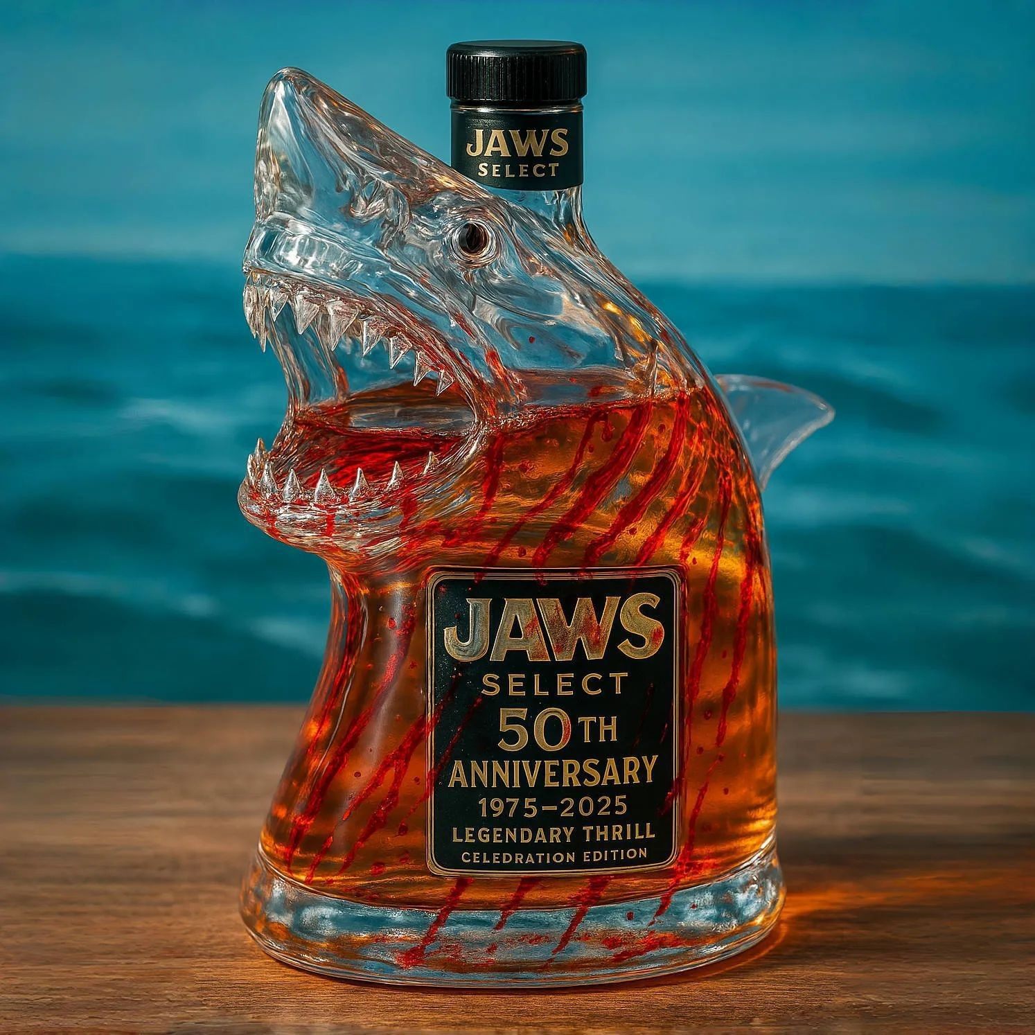 新品Jaws 50th Anniversary Limited Edition Whiskey Bottle,节庆用品/礼品,节日装扮用品,淘宝优惠券,粉丝福利购,淘宝优惠卷