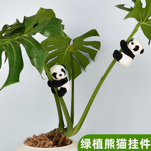金钱树装饰绿植挂件迷你熊猫挂件