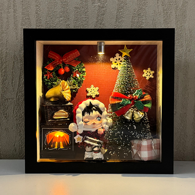 许愿时间到泡泡玛特SKULLPANDA盲盒圣诞场景DIY收纳展示框POPMART