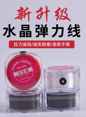 进口弹力线圆形透明水晶线穿珠子手链文玩佛珠绳皮筋松紧线