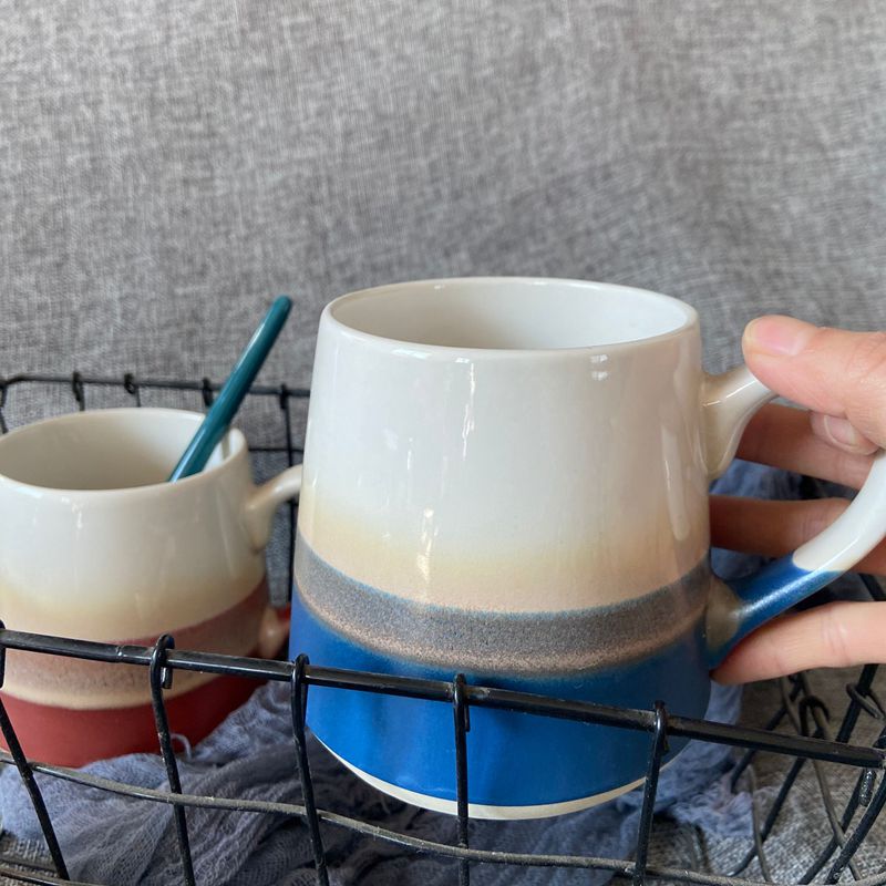 北欧风创意陶瓷杯个性大肚马克杯早餐杯咖啡杯大容量水杯家用杯子