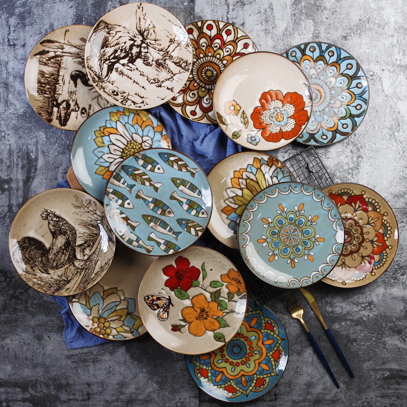 创意陶瓷盘子6寸8寸沙拉盘牛排盘