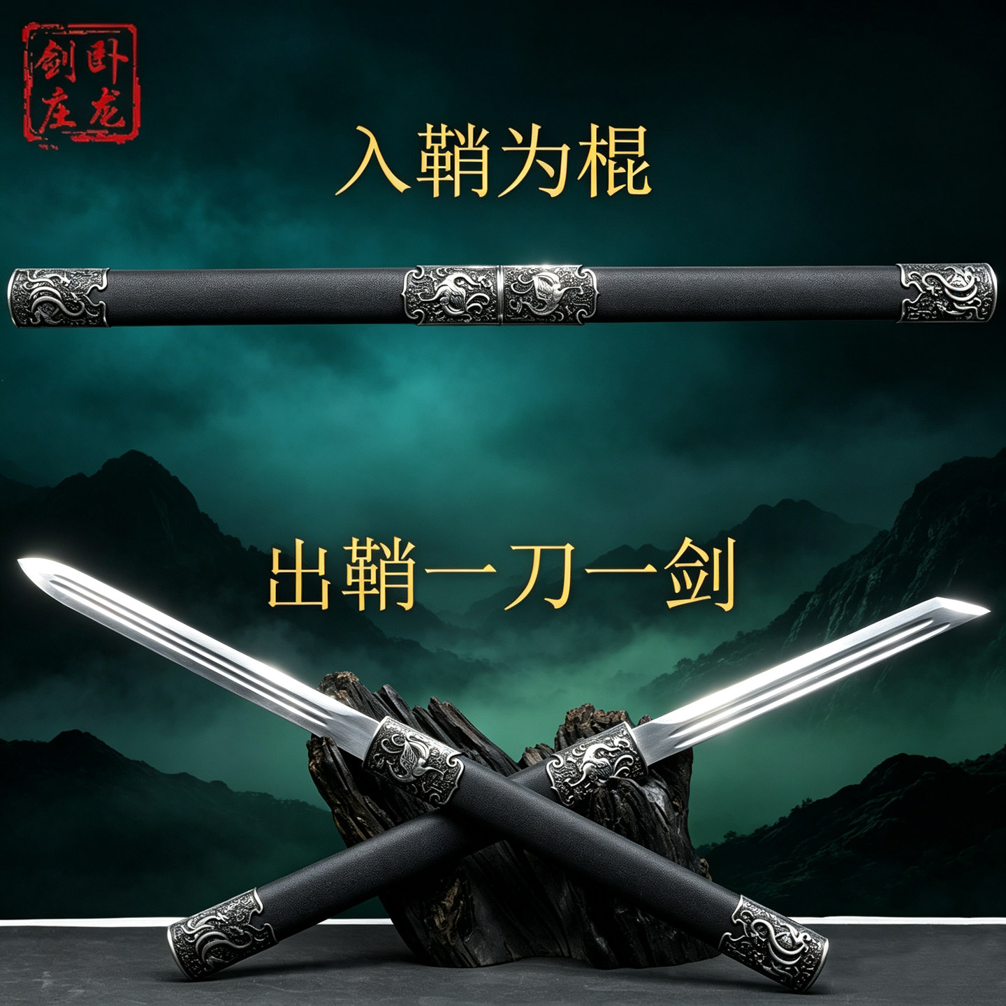 龙泉一体高锰钢短刀剑图片