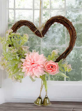 圣诞节场景装饰情人节爱心墙壁装饰品入户门客厅卧室房间墙面花环