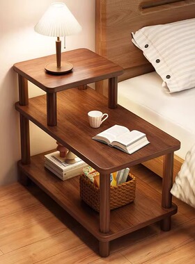 床头小桌子双层沙发旁边的边几茶几侧边收纳置物架阳台小方桌