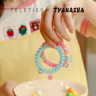 美国TELETIES X TYAKASHA塔卡沙联名电话线发圈泰莉圈发饰女生早