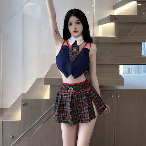 18YX0400欧美2023性感制服诱惑学院风超短裙套装女送领带