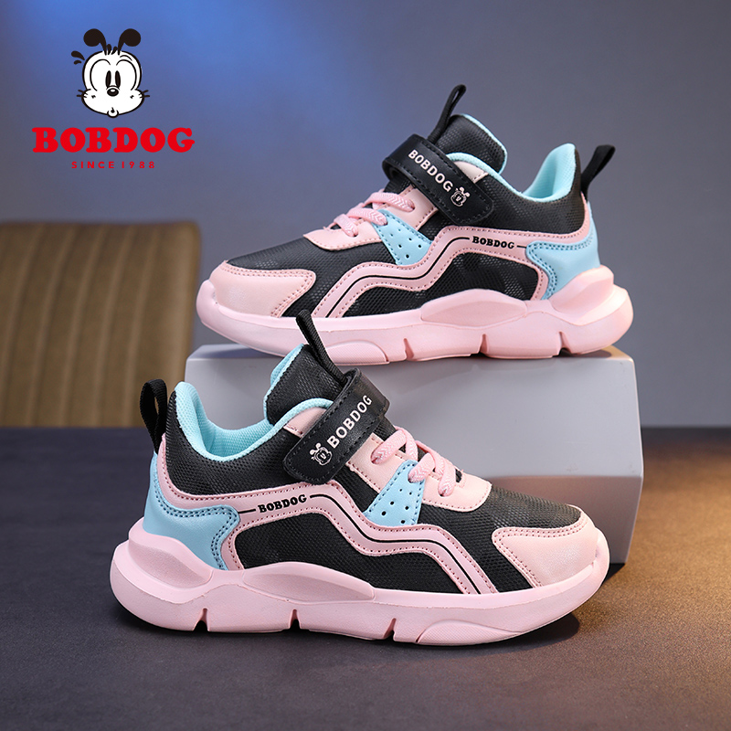 巴布豆童鞋女童运动鞋春秋皮面